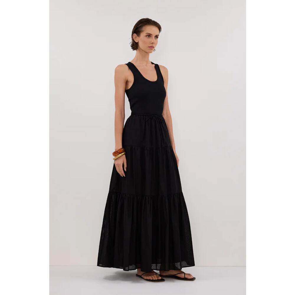 Dissh Women's Black Fletcher Linen Maxi Skirt Size 6